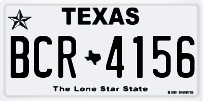 TX license plate BCR4156