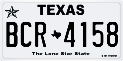TX license plate BCR4158