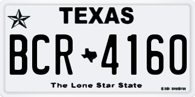 TX license plate BCR4160