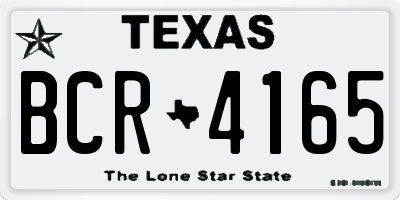 TX license plate BCR4165