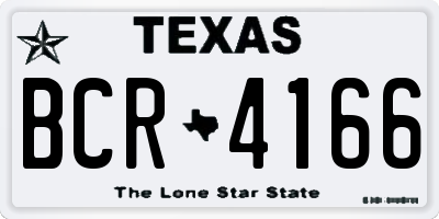 TX license plate BCR4166
