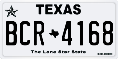 TX license plate BCR4168