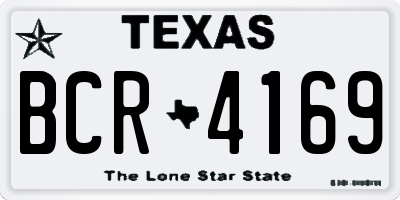 TX license plate BCR4169