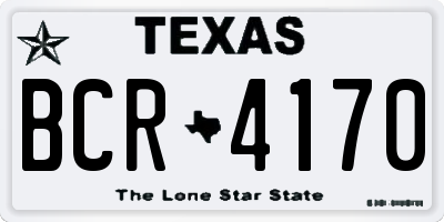 TX license plate BCR4170