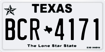 TX license plate BCR4171
