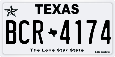 TX license plate BCR4174