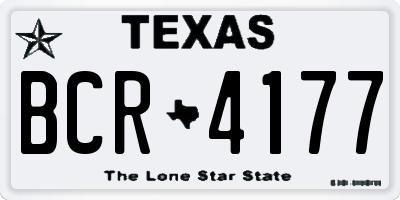 TX license plate BCR4177