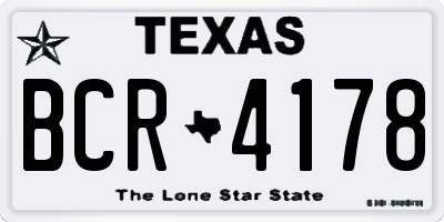 TX license plate BCR4178