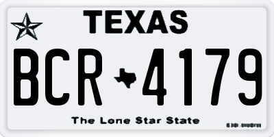 TX license plate BCR4179