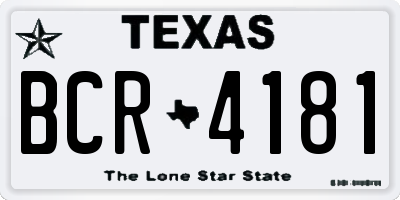 TX license plate BCR4181