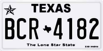 TX license plate BCR4182