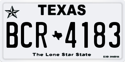 TX license plate BCR4183