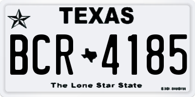 TX license plate BCR4185