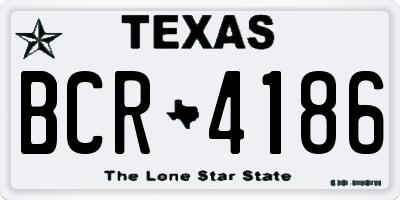 TX license plate BCR4186