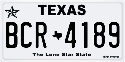 TX license plate BCR4189