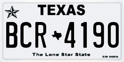 TX license plate BCR4190