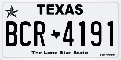 TX license plate BCR4191