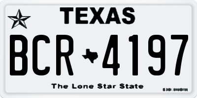 TX license plate BCR4197