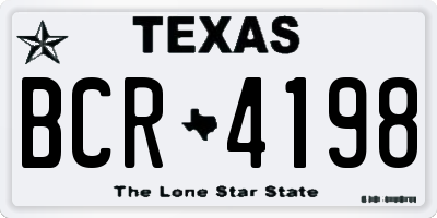 TX license plate BCR4198