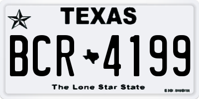 TX license plate BCR4199