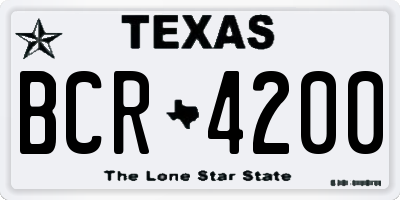 TX license plate BCR4200