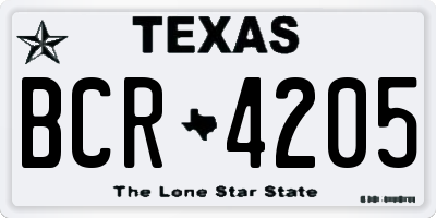 TX license plate BCR4205