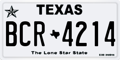 TX license plate BCR4214