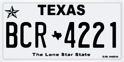 TX license plate BCR4221