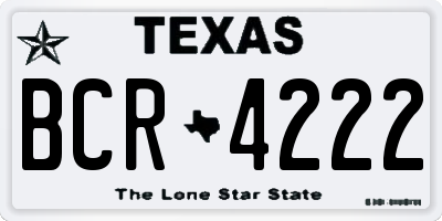 TX license plate BCR4222
