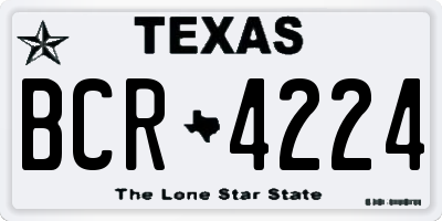 TX license plate BCR4224