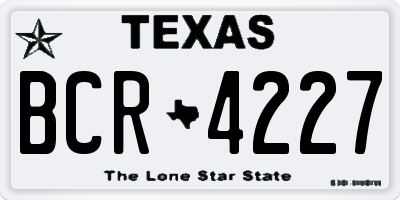 TX license plate BCR4227