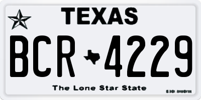 TX license plate BCR4229