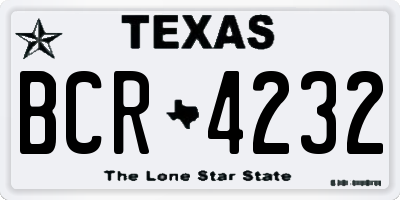 TX license plate BCR4232