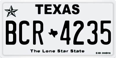 TX license plate BCR4235
