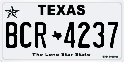 TX license plate BCR4237