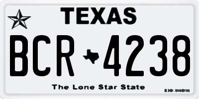 TX license plate BCR4238