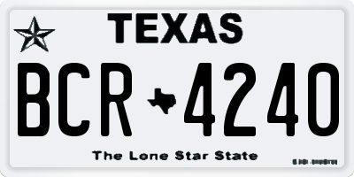TX license plate BCR4240