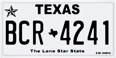 TX license plate BCR4241