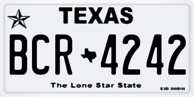 TX license plate BCR4242