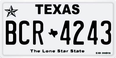 TX license plate BCR4243