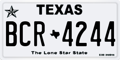 TX license plate BCR4244