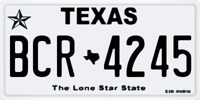 TX license plate BCR4245