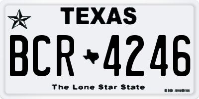 TX license plate BCR4246