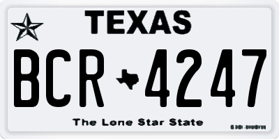 TX license plate BCR4247