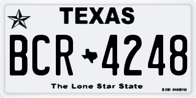 TX license plate BCR4248