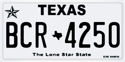 TX license plate BCR4250