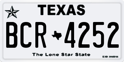 TX license plate BCR4252