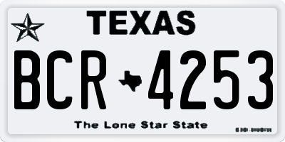 TX license plate BCR4253