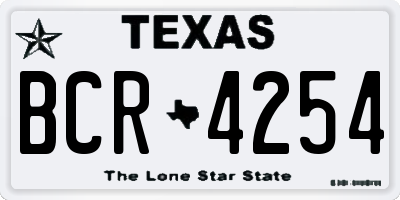 TX license plate BCR4254