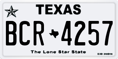 TX license plate BCR4257